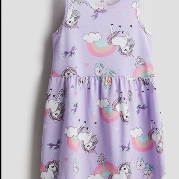 H&M Kids Dress - Lavender with Unicorn and Rainbow - Picture 1 of 3
